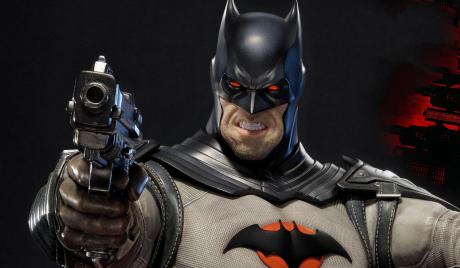 Batman holding a gun