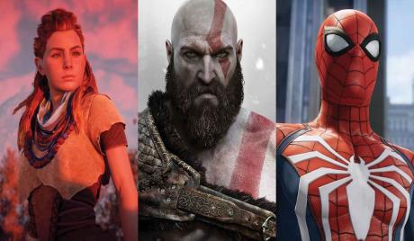 Aloy, Kratos, and Spider-man.