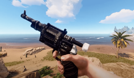 A Rust revolver with the Eightball skin.