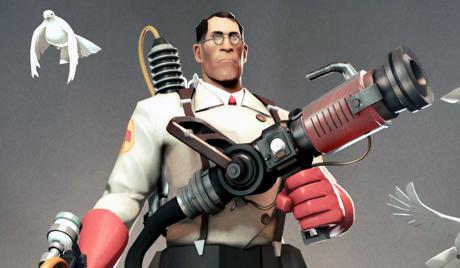 The Medic class in Team Fortress 2 in all his glory