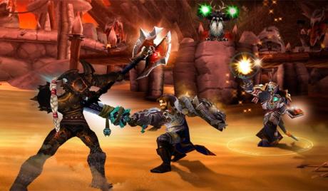 Players battle in the arena